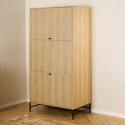 Albany Wardrobe 4 Door Adjustable Shelves 200cm Industrial