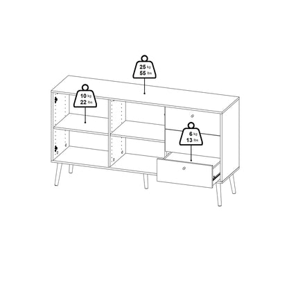 Cumbria Sideboard 2 Doors & 3 Drawers – Choice Of Finishes