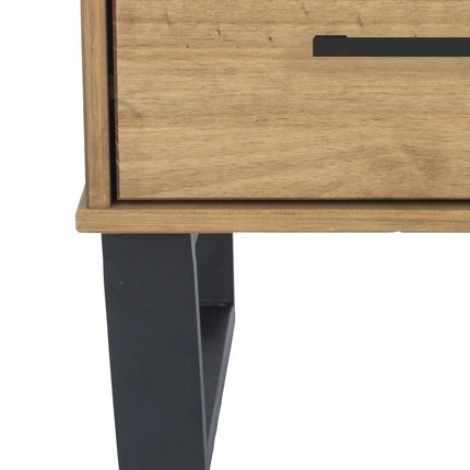 Texas - Bedside Table - 2 Drawer Industrial & Metal Legs