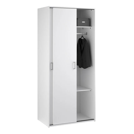 Home Space - Wardrobe with 2 Sliding Doors in White