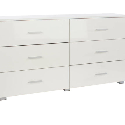 Lido - Chest of Drawers - 6 Drawer Wide White