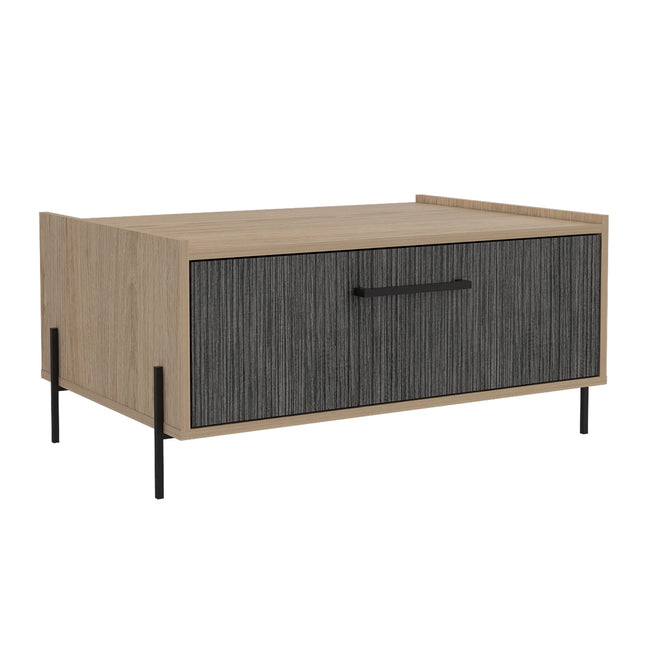 Harvard - Coffee Table - Washed Oak with Drop-Down Door