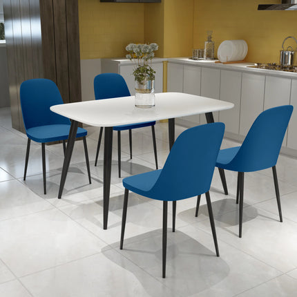 Aspen - Dining Chair Pair - Modern Plastic with Round Metal Legs