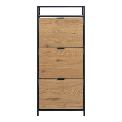 Seaford - Shoe Cabinet in Black and Oak