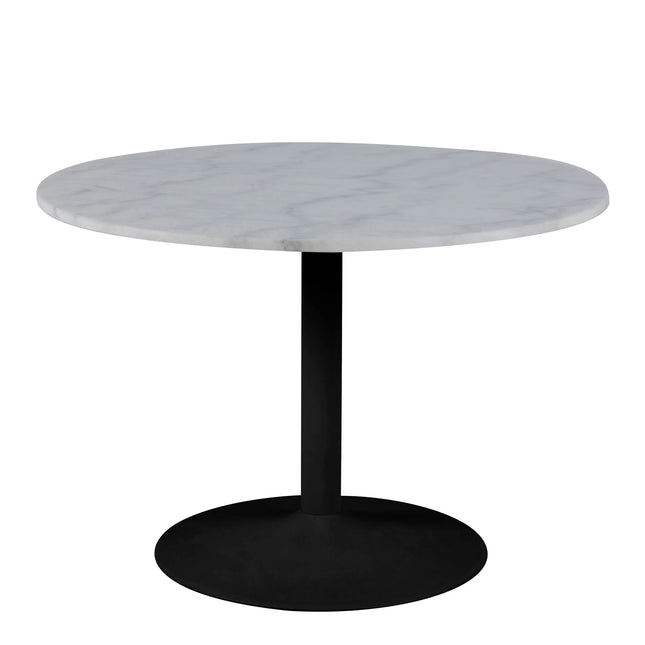 Tarifa - Round Dining Table with White Polished Marble Top