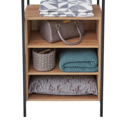 Claire - 5 Shelf Open Wardrobe - Riviera Oak