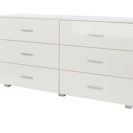 Lido - Chest of Drawers - 6 Drawer Wide White