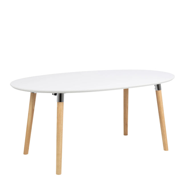 Belina - Oval Dining Table in White & Oak