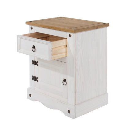 Corona - Bedside Table - 1 Door 1 Drawer Rustic