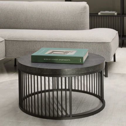 Strington Round Coffee Table in Matt Black – Scandinavian Design