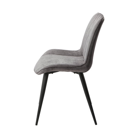 Aspen - Dining Chair Pair - Diamond Stitch Fabric & Metal Legs