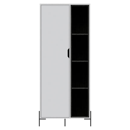 Dallas - Bookcase - 1 Door & 7 Shelves with Metal Legs