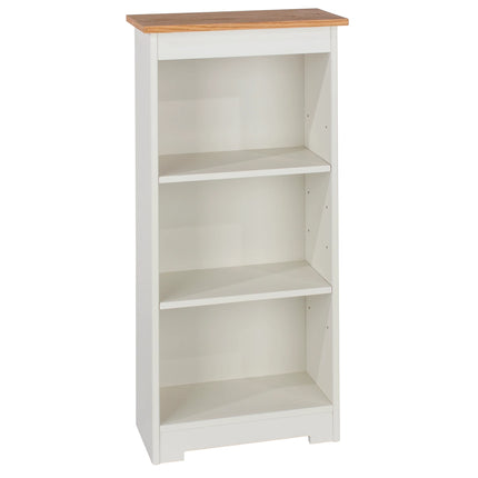 Colorado - Bookcase - 3 Shelf Soft White & Oak Effect Top