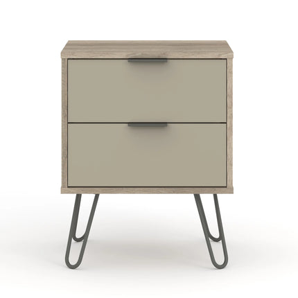 Augusta - Bedside Table - 2 Drawer & Hairpin Legs