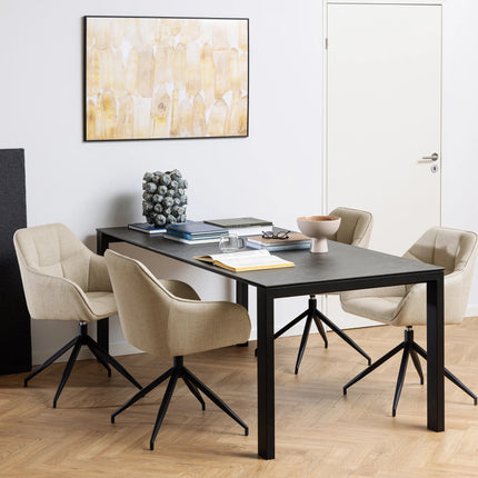 Brentford - Matt Black Ceramic Dining Table