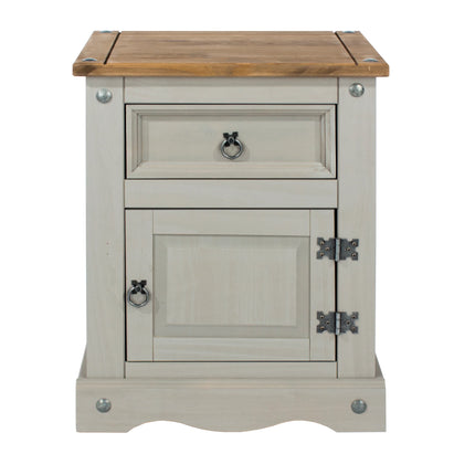 Corona - Bedside Table - 1 Door 1 Drawer Rustic
