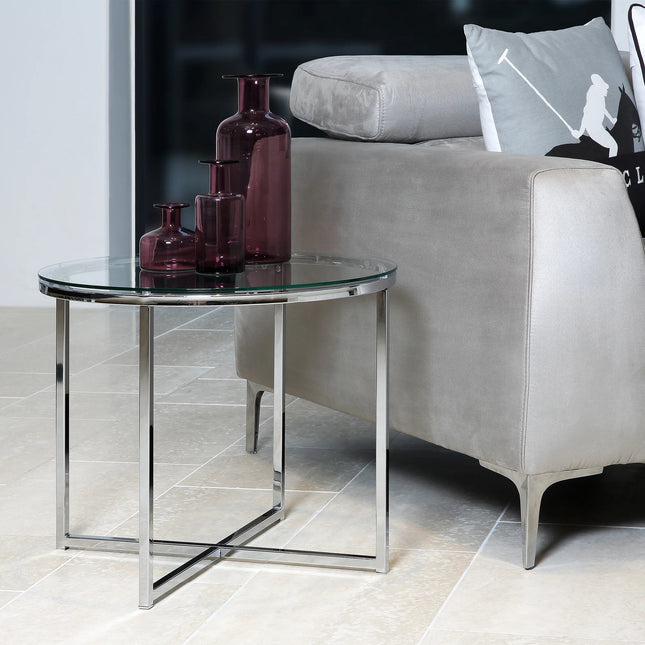 Cross - Round Metal Side Table