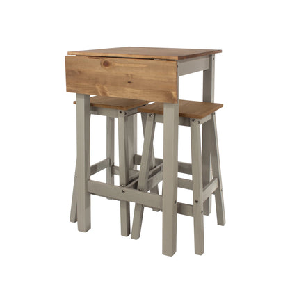 Linea - Drop Leaf Breakfast Dining Set - Grey