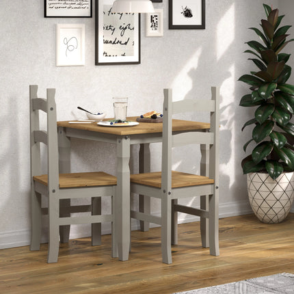 Corona - 3 Piece Dining Set - Square Solid Pine