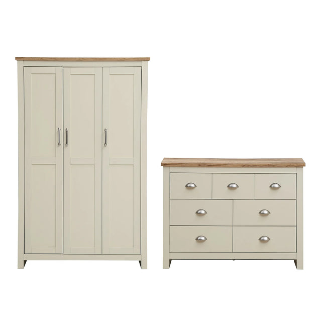 Lisbon - 2-Piece Set - 3-Door Wardrobe & 7 Drawer Chest