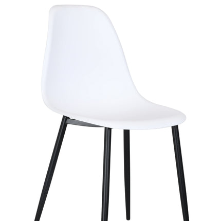 Aspen - Dining Chair Pair - Curved Plastic Seats & Metal Legs