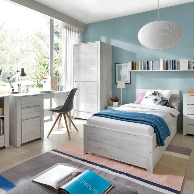 Angel - 3 Piece Set, Nightstand, Chest and 2 Door 2 Drawer Wardrobe