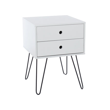 Options - Bedside Table - 2 Drawer & Hairpin Legs