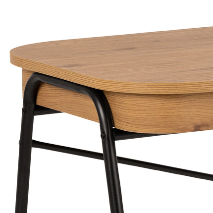 Blueton - Office Desk with 2 Drawers in Black and Oak