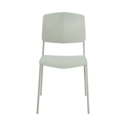 Aspen dining chair pale sage plastic back and slim metal legs