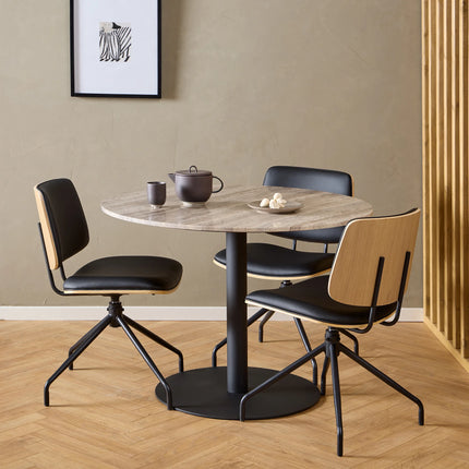 Owen Swivel Dining Chairs Matt Black Set of 2 | Stylish Comfort