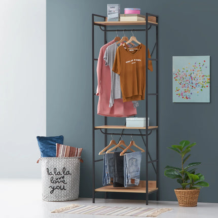 Claire - 3 Shelf Open Wardrobe - Riviera Oak