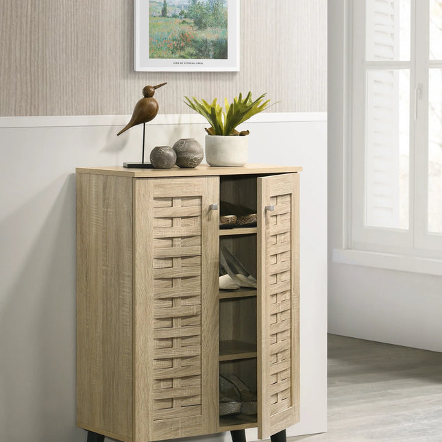 Essentials Compact 2 Door Shoe Cabinet – Small Entryway Storage