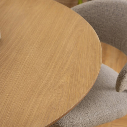 Malika Dining Table Range Oak-Effect Tops With Black Bases