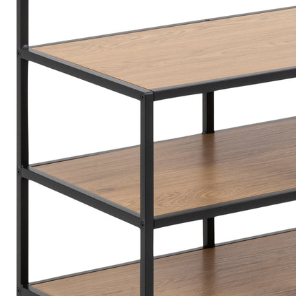 Seaford - Black Metal Clothes Rack with 3 Shelves