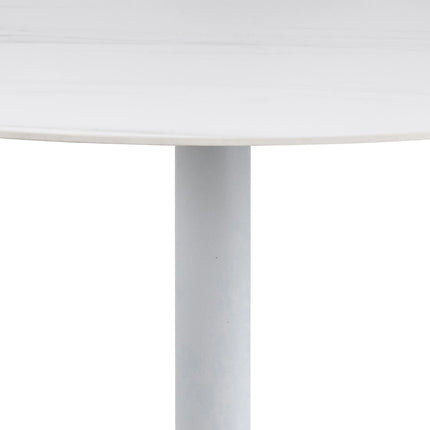 Malta Round Bar Table in Ceramic White – Stylish Compact Design