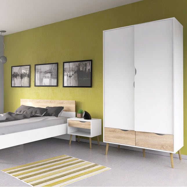 Oslo 2 Door 2 Drawer Wardrobe – Scandinavian Storage, Choice Of Finishes