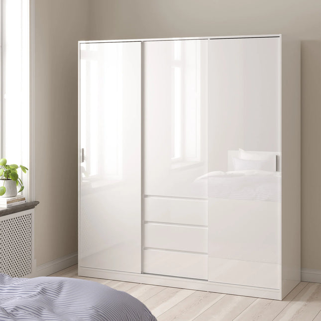 Naia - Wardrobe with 2 Sliding Doors + 1 Door + 3 Drawers