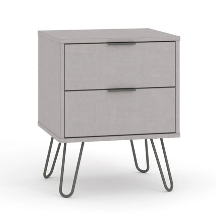 Augusta - Bedside Table - 2 Drawer & Hairpin Legs