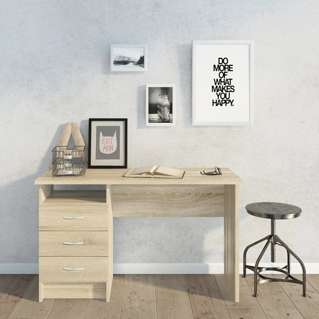 Function Plus Desk 3 Drawers Scratch Resistant Laminate 120cm