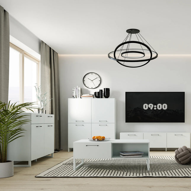 Sali 4 Door Highboard in Light Grey or Sage Green – Stylish Storage Solution