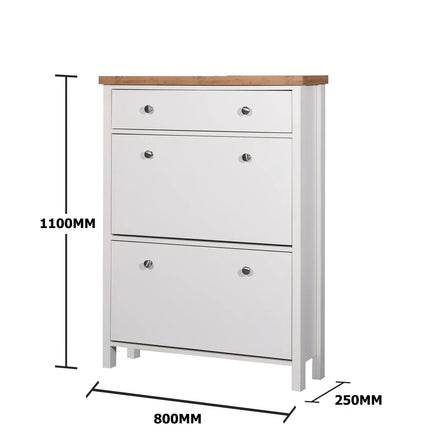 Astbury - 3 Tier Shoe Cabinet - White