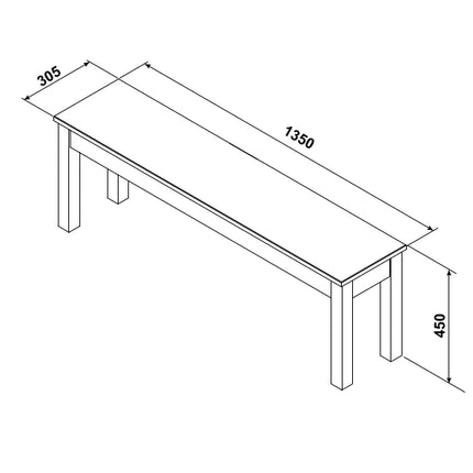 Linea - Dining Bench - Two-Tone Solid Pine Grey