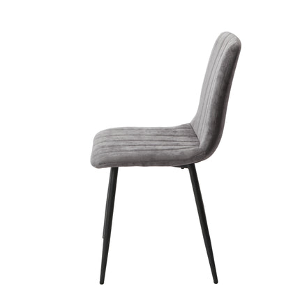 Aspen - Dining Chair Pair - Textured Fabric & Black Metal Legs