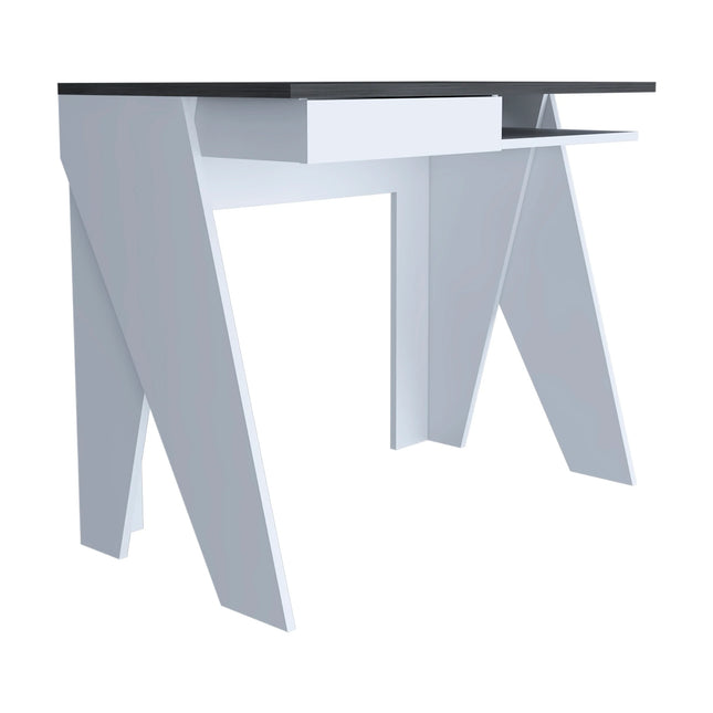 Dallas - Desk - 1 Drawer White with Angled Legs