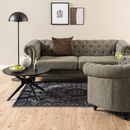 I Duncan Round Coffee Table in Black 80x45cm