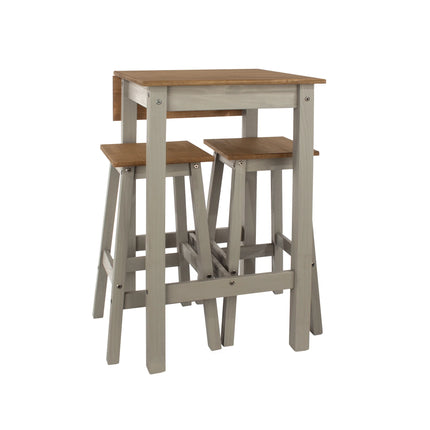 Linea - Drop Leaf Breakfast Dining Set - Grey