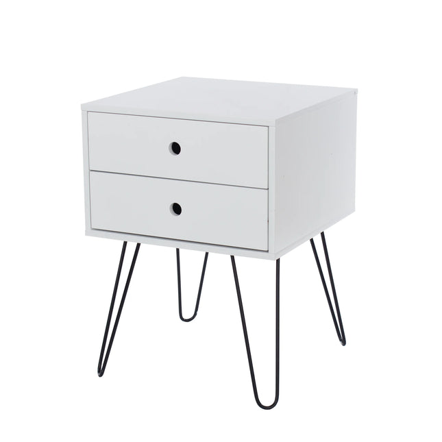 Options - Bedside Table - 2 Drawer & Hairpin Legs