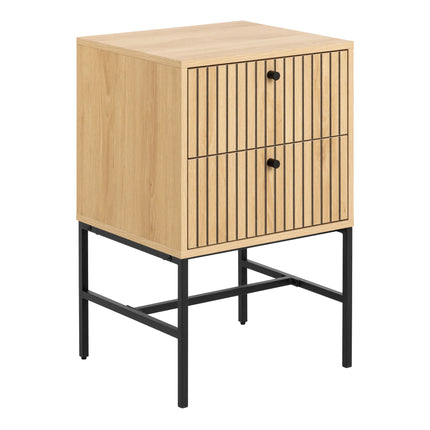 Albany Bedside Table 2 Drawers Lamella Front 70cm