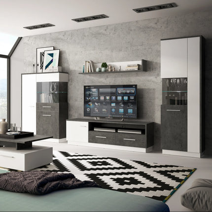 Zingaro - 1 Door 2 Drawer wide TV Cabinet