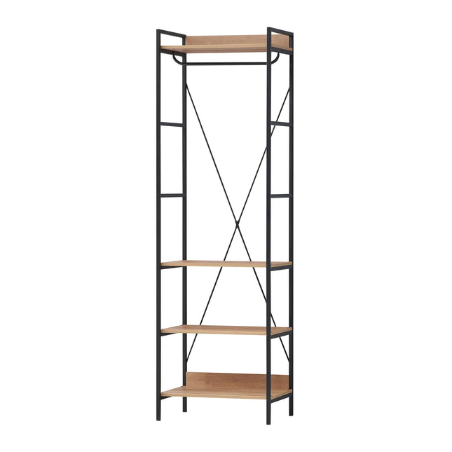 Claire - 4 Shelf Open Wide Wardrobe - Riviera Oak